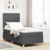 Łóżko z sprężyną LED Ciemnoszary 90 x 200 cm tkanina