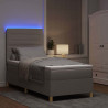 Łóżko z sprężyną LED Ciemnoszary 90 x 200 cm tkanina
