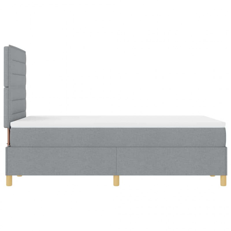 Łóżko z sprężyną LED Jasnoszary 120 x 190 cm tkanina
