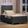 Łóżko z sprężyną LED Ciemnoszary 120 x 190 cm tkanina