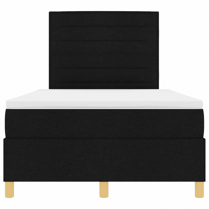 Łóżko z sprężyną LED z materacem Czarny 120 x 190 cm tkanina