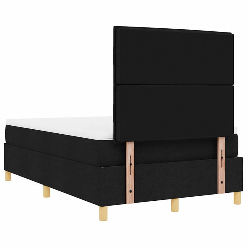 Łóżko z sprężyną LED z materacem Czarny 120 x 190 cm tkanina