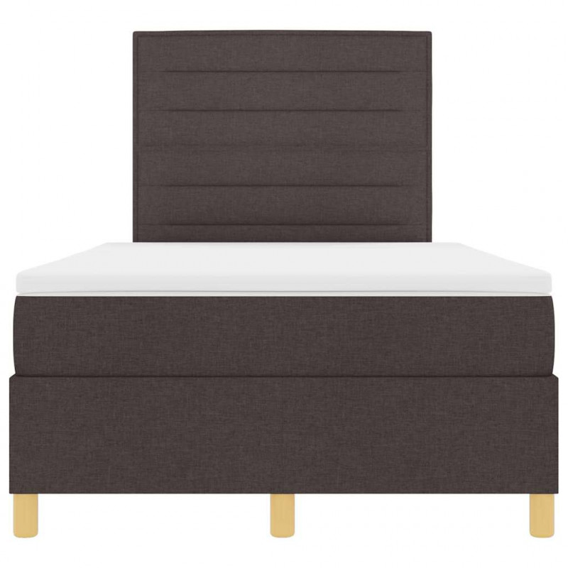 Łóżko z sprężyną LED Ciemny brąz 120 x 190 cm tkanina