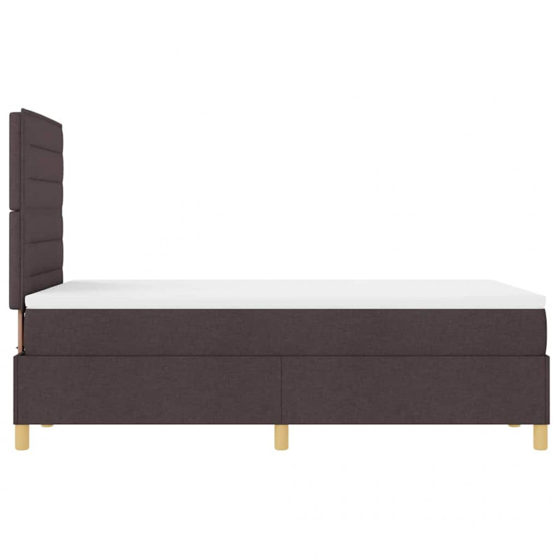 Łóżko z sprężyną LED Ciemny brąz 120 x 190 cm tkanina