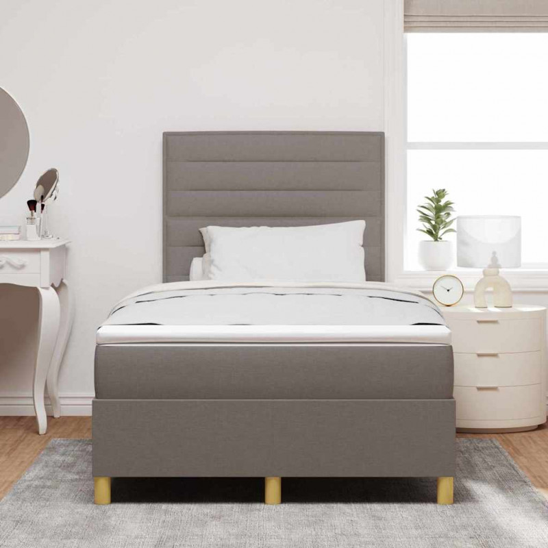 Łóżko z sprężyną LED Ciemnoszary 120 x 190 cm tkanina