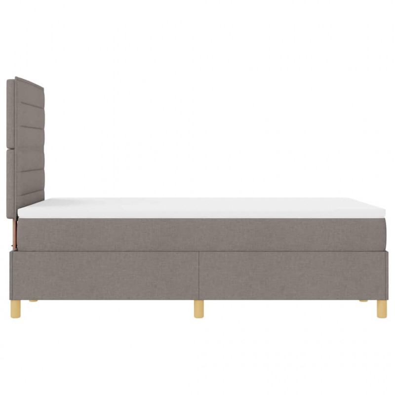 Łóżko z sprężyną LED Ciemnoszary 120 x 190 cm tkanina