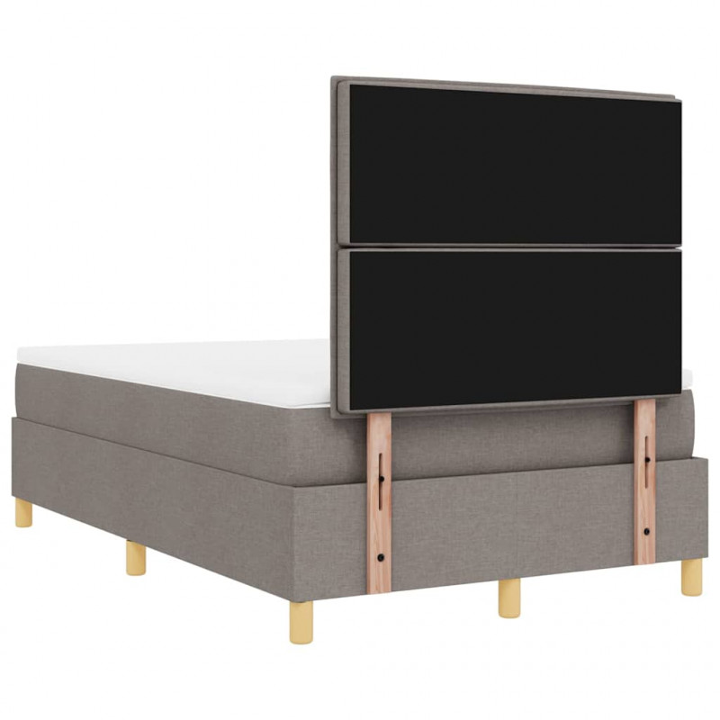 Łóżko z sprężyną LED Ciemnoszary 120 x 190 cm tkanina