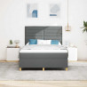 Łóżko z sprężyną LED Ciemnoszary 140 x 190 cm tkanina