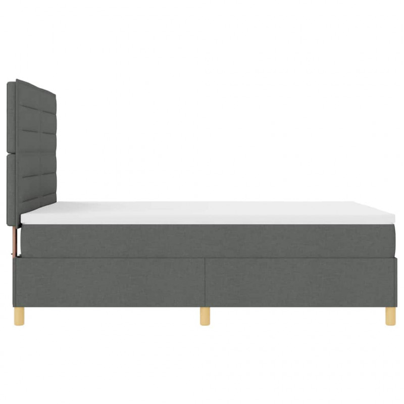 Łóżko z sprężyną LED Ciemnoszary 140 x 190 cm tkanina