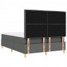 Łóżko z sprężyną LED Ciemnoszary 140 x 190 cm tkanina