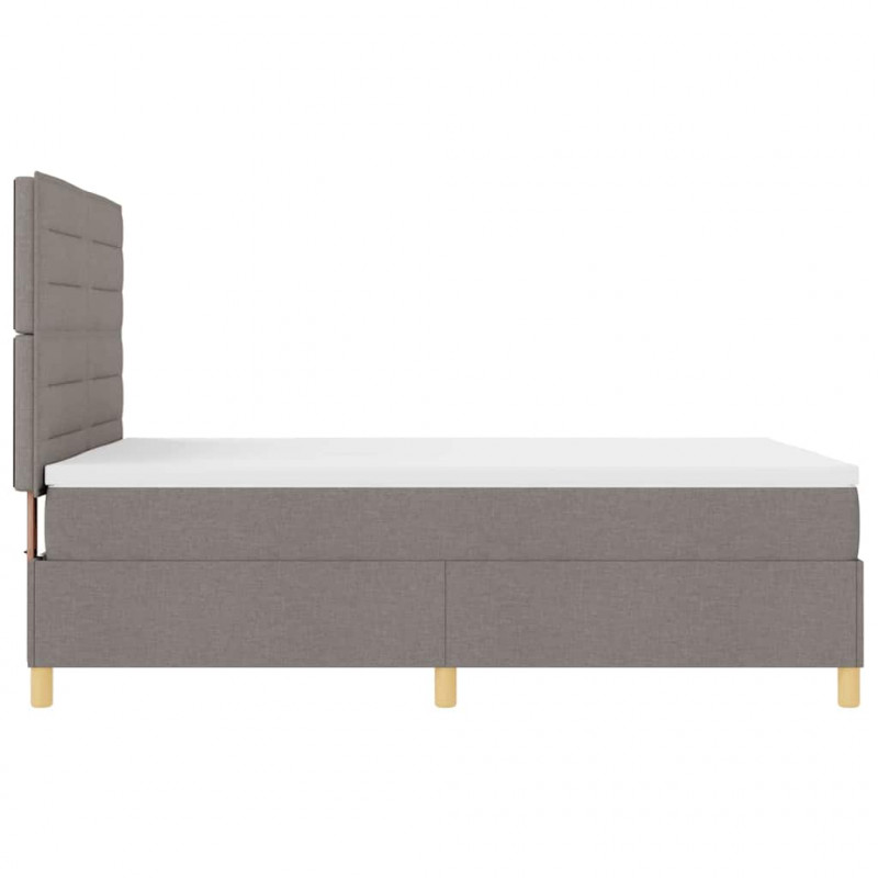 Łóżko z sprężyną LED Ciemnoszary 140 x 190 cm tkanina