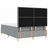 Łóżko z sprężyną LED Jasnoszary 160 x 200 cm tkanina