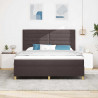 Łóżko z sprężyną LED Ciemny brąz 180 x 200 cm tkanina