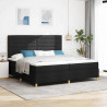 Łóżko z sprężyną LED z materacem Czarny 200 x 200 cm tkanina