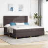 Łóżko z sprężyną LED Ciemny brąz 200 x 200 cm tkanina