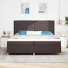 Łóżko z sprężyną LED Ciemny brąz 200 x 200 cm tkanina