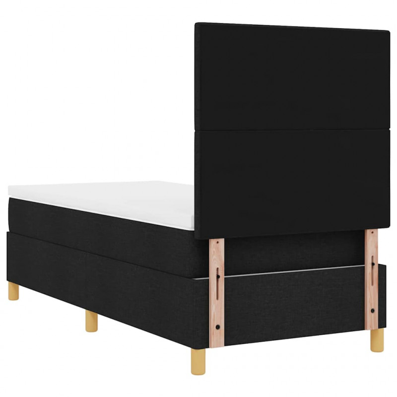 Łóżko z sprężyną LED z materacem Czarny 80 x 200 cm tkanina