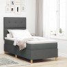 Łóżko z sprężyną LED Ciemnoszary 90 x 200 cm tkanina