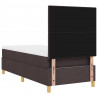 Łóżko z sprężyną LED Ciemny brąz 90 x 200 cm tkanina