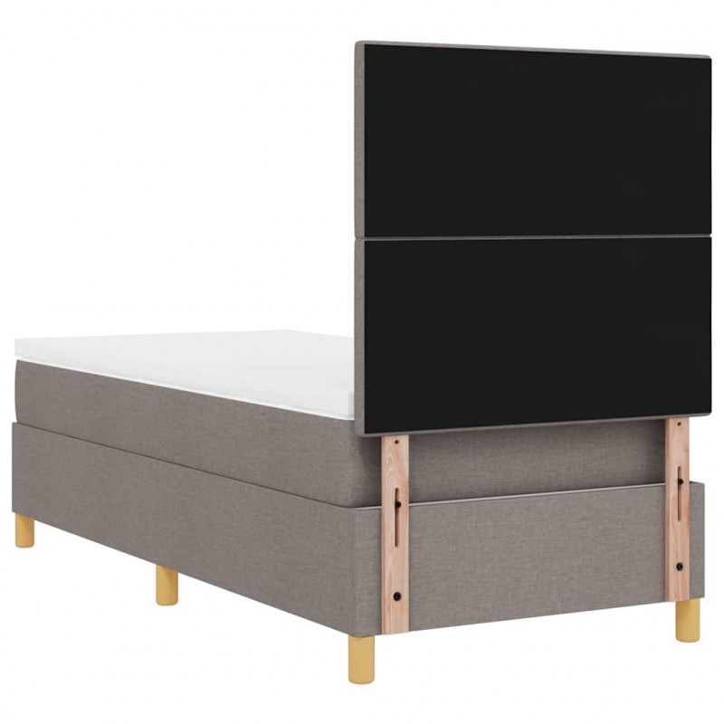 Łóżko z sprężyną LED Ciemnoszary 90 x 200 cm tkanina
