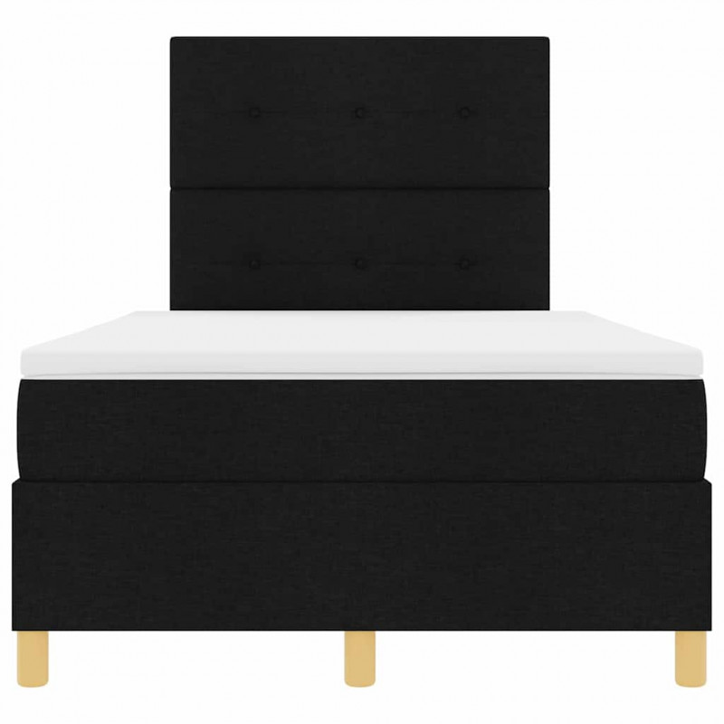 Łóżko z sprężyną LED z materacem Czarny 120 x 190 cm tkanina