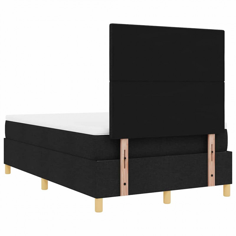 Łóżko z sprężyną LED z materacem Czarny 120 x 200 cm tkanina