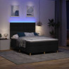 Łóżko z sprężyną LED z materacem Czarny 140 x 190 cm tkanina