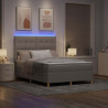 Łóżko z sprężyną LED Ciemnoszary 140 x 190 cm tkanina