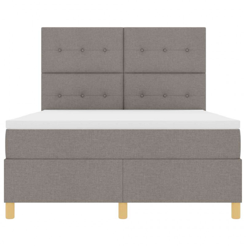 Łóżko z sprężyną LED Ciemnoszary 140 x 190 cm tkanina