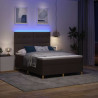 Łóżko z sprężyną LED Ciemny brąz 140 x 200 cm tkanina