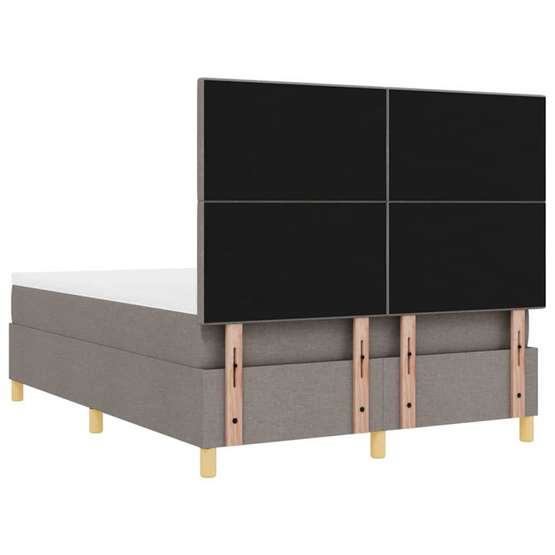Łóżko z sprężyną LED Ciemnoszary 140 x 200 cm tkanina