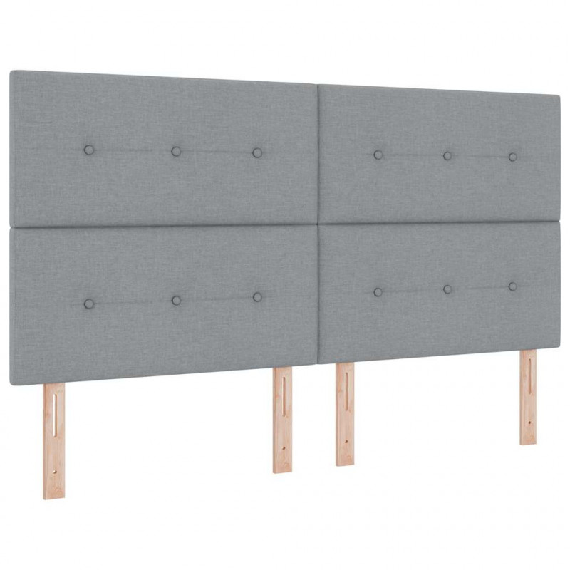 Łóżko z sprężyną LED Jasnoszary 180 x 200 cm tkanina