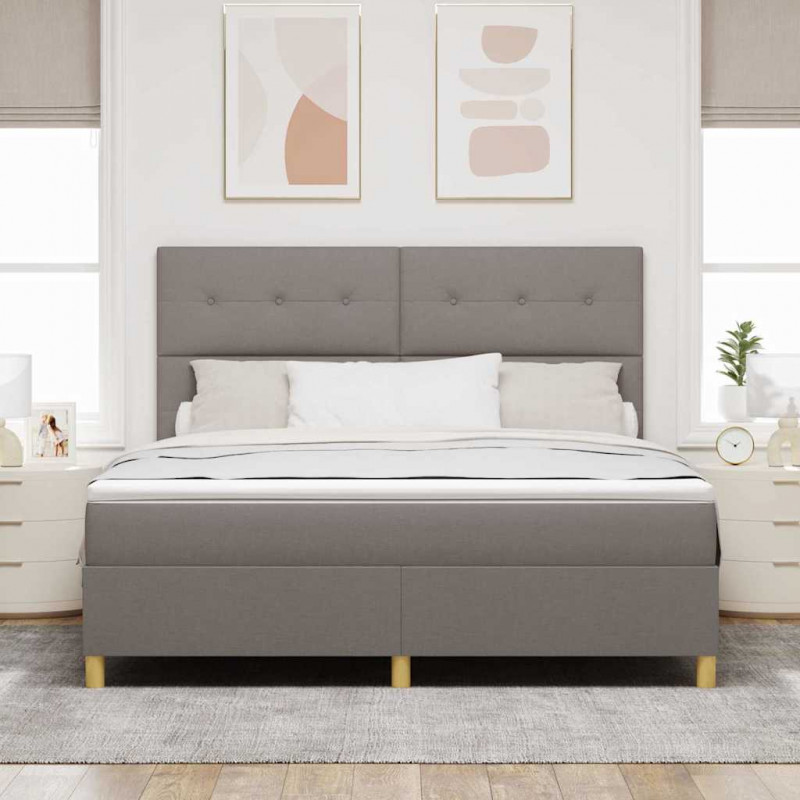 Łóżko z sprężyną LED Ciemnoszary 180 x 200 cm tkanina