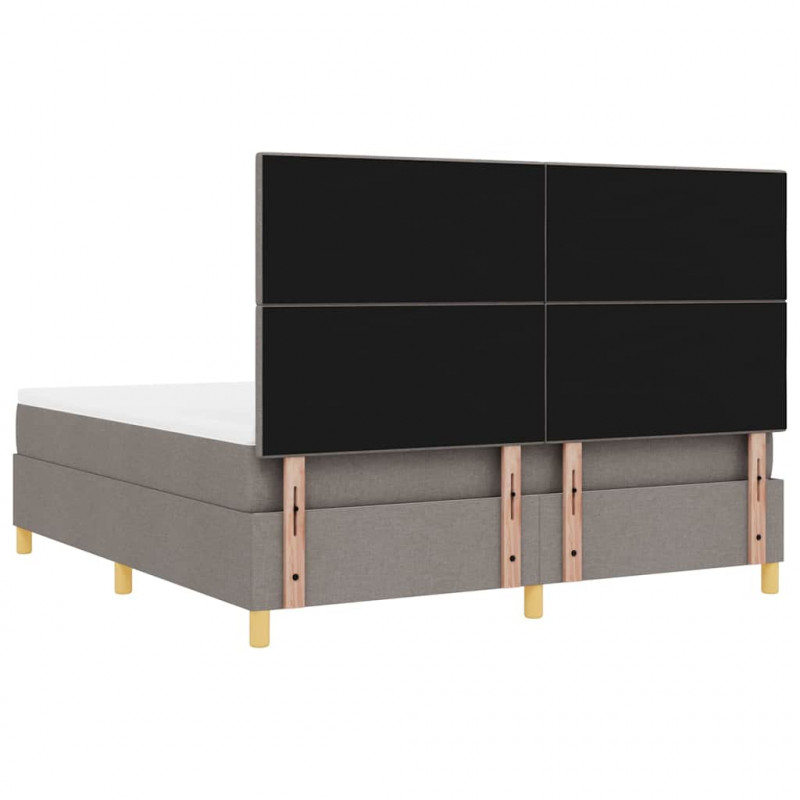 Łóżko z sprężyną LED Ciemnoszary 180 x 200 cm tkanina