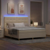 Łóżko z sprężyną LED z materacem Kremowy 180 x 200 cm tkanina
