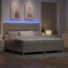 Łóżko z sprężyną LED Ciemnoszary 200 x 200 cm tkanina
