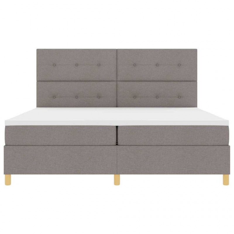 Łóżko z sprężyną LED Ciemnoszary 200 x 200 cm tkanina