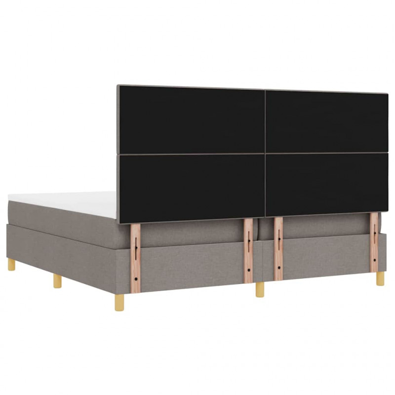 Łóżko z sprężyną LED Ciemnoszary 200 x 200 cm tkanina