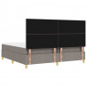 Łóżko z sprężyną LED Ciemnoszary 200 x 200 cm tkanina