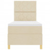 Łóżko z sprężyną LED z materacem Kremowy 80 x 200 cm tkanina