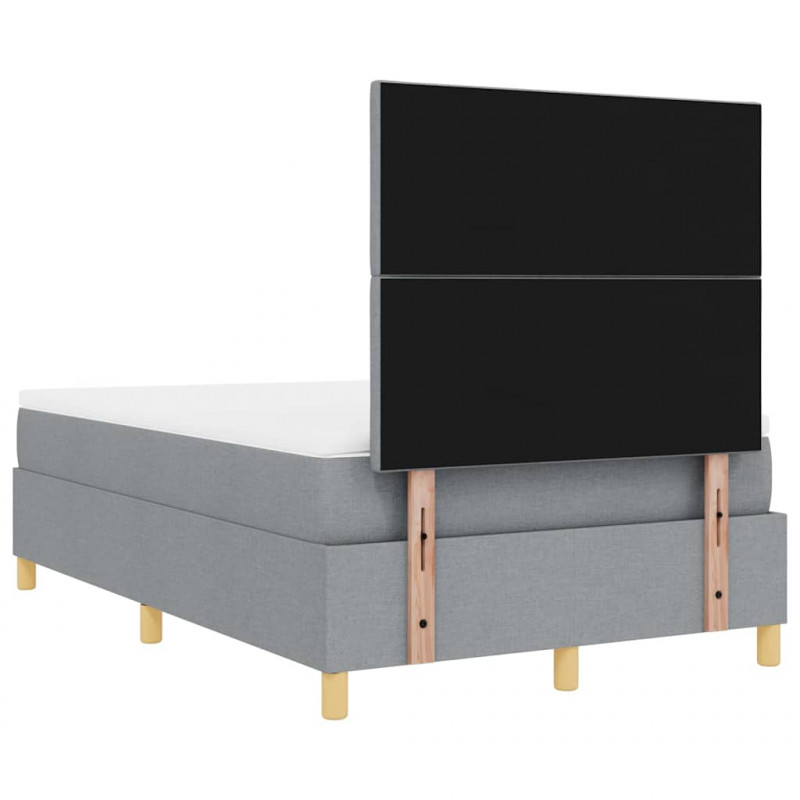 Łóżko z sprężyną LED Jasnoszary 120 x 190 cm tkanina