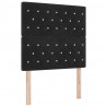 Łóżko z sprężyną LED z materacem Czarny 120 x 200 cm Aksamit