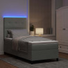 Łóżko z sprężyną LED z materacem Jasnoszary 80 x 200 cm Aksamit