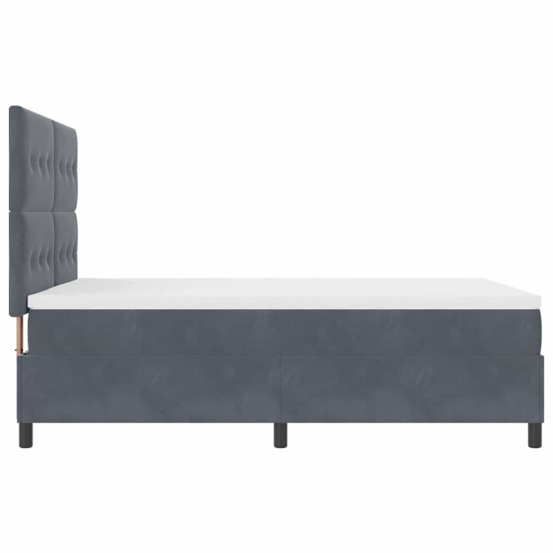 Łóżko z sprężyną LED Ciemnoszary 140 x 190 cm Aksamit