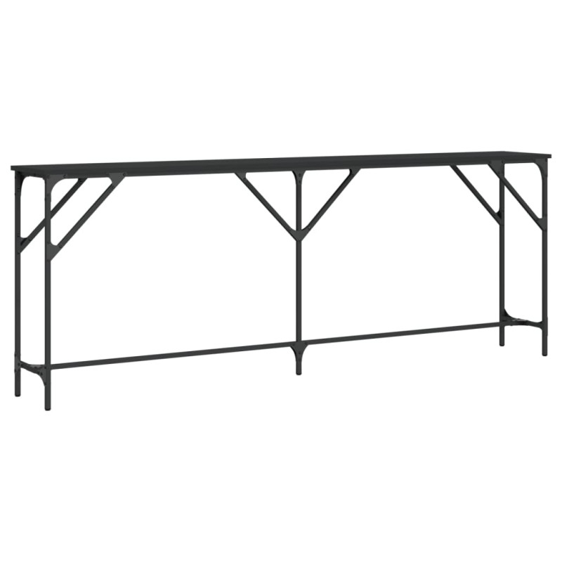 Stolik konsolowy, czarny, 200x29x75 cm, materiał drewnopochodny