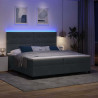 Łóżko z sprężyną LED Ciemnoszary 200 x 200 cm Aksamit