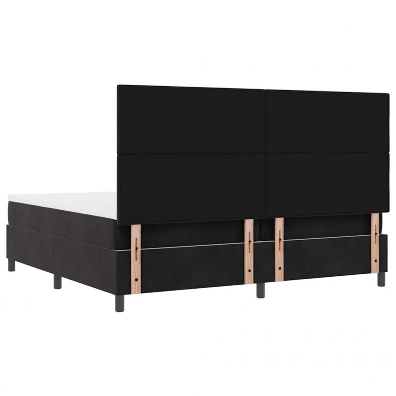 Łóżko z sprężyną LED z materacem Czarny 200 x 200 cm Aksamit