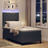 Łóżko z sprężyną LED Ciemnoszary 90 x 200 cm Aksamit