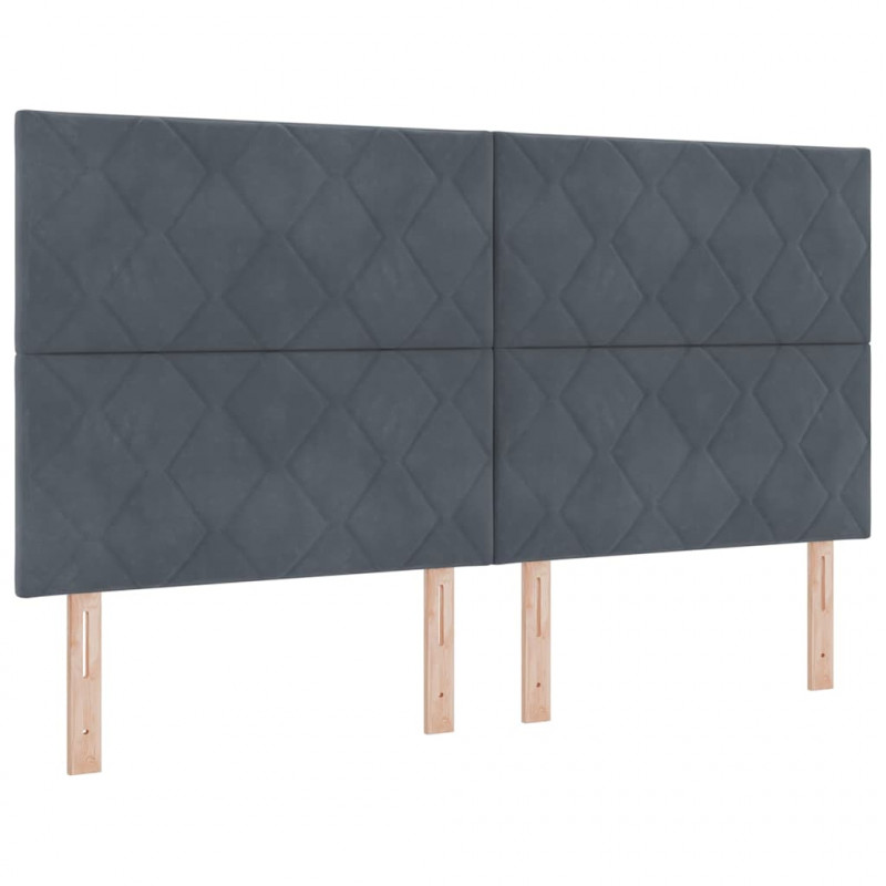 Łóżko z sprężyną LED Ciemnoszary 180 x 200 cm Aksamit