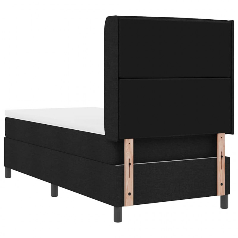 Łóżko z sprężyną LED z materacem Czarny 80 x 200 cm tkanina